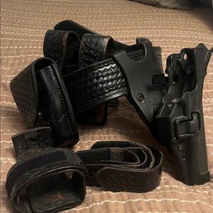 Tactical Duty Belt Set with Holster - Black